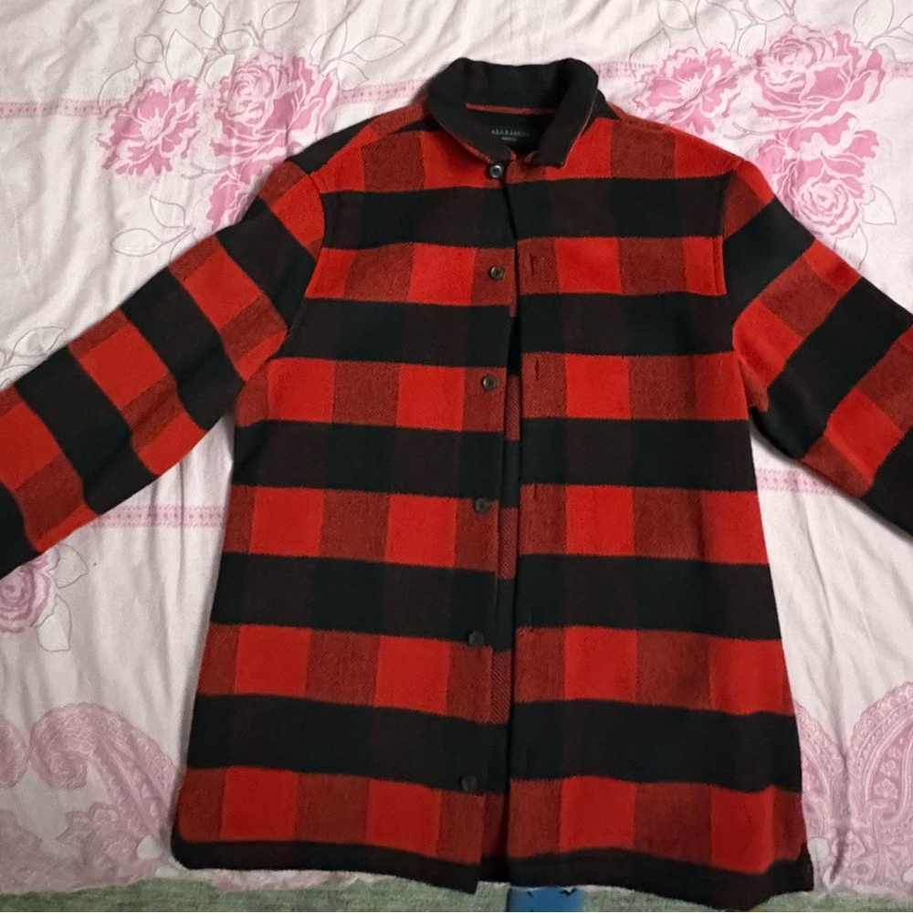 Black and Red Plaid Allsaints Jacket